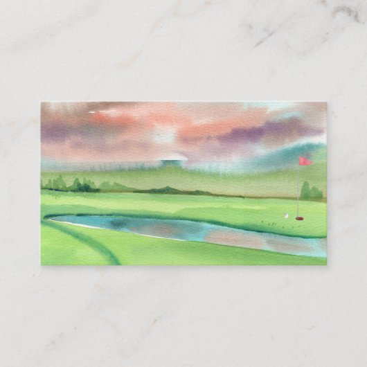Watercolor Golf Visitekaartje (Voorkant)
