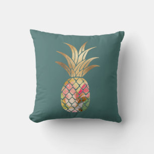 Watercolor Gouden Ananas Worpkussen Kussen