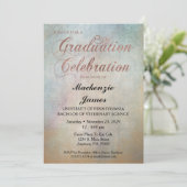 Watercolor Graduation Party Invitation Rose Gold (Debout devant)