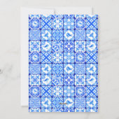 Watercolor Greek Island Floral Tile Carte de remer (Dos)