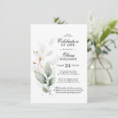 Watercolor Green Célébration de la vie Invitation (Debout devant)