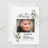 Watercolor Green Célébration de la vie Invitation (Dos)