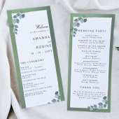 Watercolor Green Eucalyptus Programmes de mariage