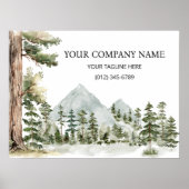 Watercolor Green Forest Personalized Business Poster (Voorkant)