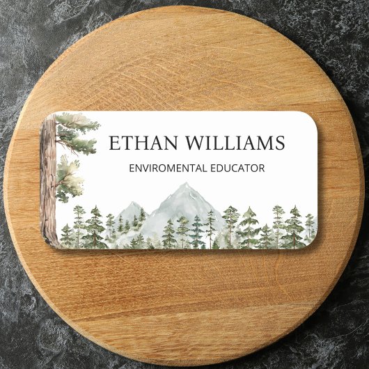 Watercolor Green Forest Personalized Naamplaatje