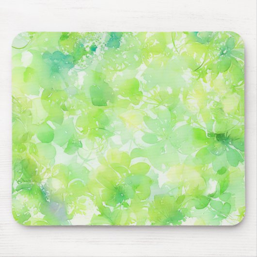 Watercolor Green Leaf Abstract Pattern Muismat (Voorkant)