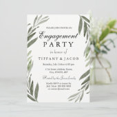 Watercolor Green Leaf Engagement Party Invitation (Debout devant)