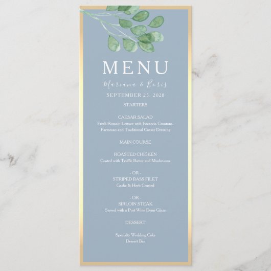 Watercolor Green Menu Mariage (Devant)