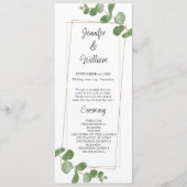 Watercolor Green Programme de mariage Eucalyptus (Devant)