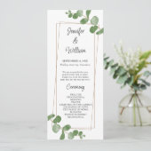 Watercolor Green Programme de mariage Eucalyptus (Debout devant)