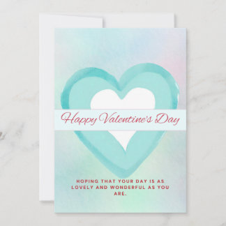 WATERCOLOR GREEN VALENTINE’S DAY GREETING CARD  BEDANKKAART