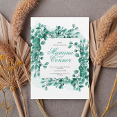 Watercolor Greenery Botanical Wedding Invitation
