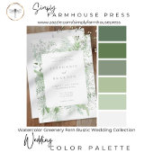 Watercolor Greenery Fern Rustic Wedding Kaart