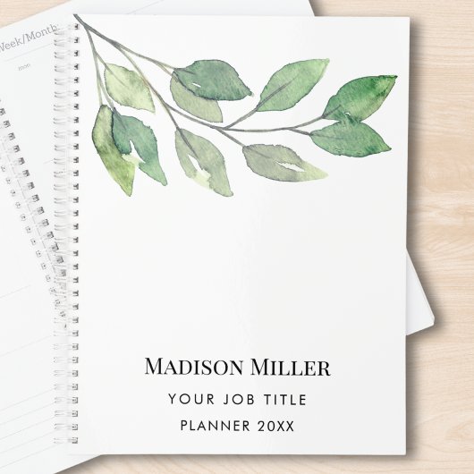 Watercolor Greenery Job Title
