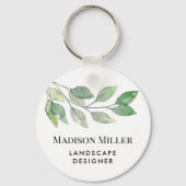 Watercolor Greenery Landscape Designer QR Code Sleutelhanger (Voorkant)