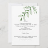 Watercolor Greenery Mariage détails Invitation (Devant)
