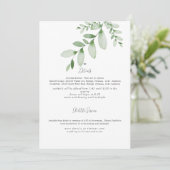 Watercolor Greenery Mariage détails Invitation (Debout devant)