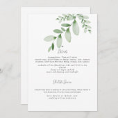 Watercolor Greenery Mariage détails Invitation (Devant / Derrière)