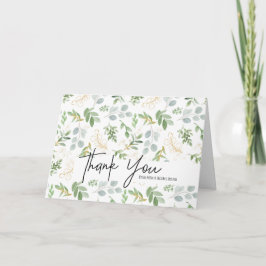 Watercolor Greenery Personalized Thank You Card Bedankkaart