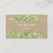 Watercolor Greenery Rustic  | QR Code Visitekaartje (Voorkant)