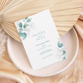 Watercolor Greenery Wedding Invitation