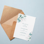 Watercolor Greenery Wedding Invitation