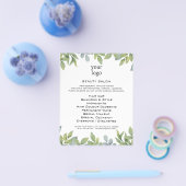 Watercolor groene blad salonautiefje flyer (Enkel)