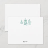 Watercolor Groene Bomen Penseelstreken  Notitiekaartje (Voorkant / Achterkant)