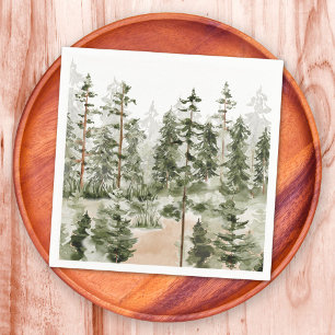 Watercolor Groene Bos Servet