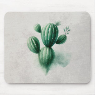Watercolor Groene Cactus Zuidwest Muismat