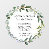 Watercolor Groene Eucalyptusbladeren Openingstijde Raamsticker (Vel)