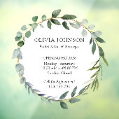 Watercolor Groene Eucalyptusbladeren Openingstijde Raamsticker (Vel 3)