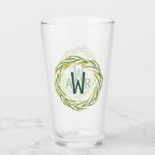 Watercolor Groene Frame Monogram ID667 Glas (Voorkant)