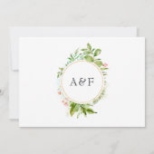 Watercolor Groene Huwelijk Bedankkaart (Achterkant)