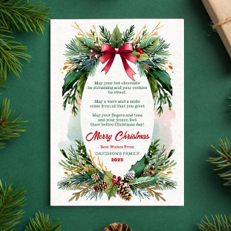 Watercolor Groene Kerstkaart Kaart