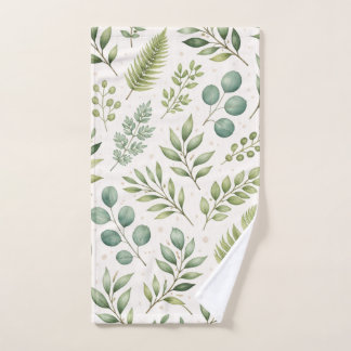 Watercolor Groene Patroon | Botanische Bladeren Handdoek