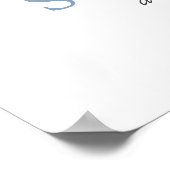 Watercolor Groene Stof Blauw Welkom Bord Poster (Hoek)