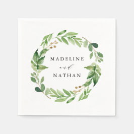 Watercolor Groenery | Gepersonaliseerde Trouwdag Servet