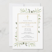 Watercolor Groenery Gouden Bevestiging Kaart (Voorkant)