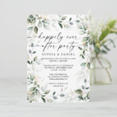 Watercolor Groenery Gouden Bruiloft Celebratie Uit Kaart (Staand voorkant)