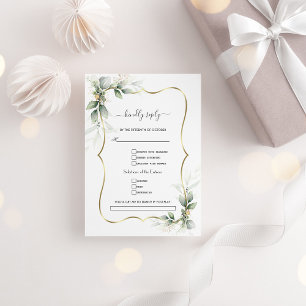 Watercolor Groenery Gouden Huwelijksverzoek  RSVP Kaartje