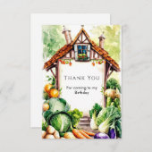 Watercolor Groenten Boerenmarkt Verjaardag Bedankkaart (Voorkant / Achterkant)