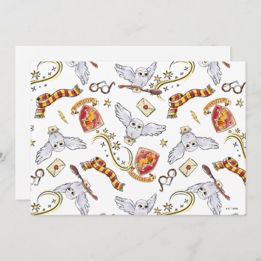 Watercolor GRYFFINDOR™ Hedwig Pattern (Voorkant / Achterkant)