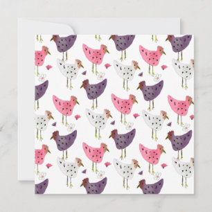 Watercolor Haan Bloempatroon   