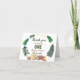 Watercolor Happy Camper Carte de remerciements d'a