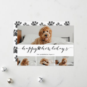 Watercolor Happy Howlidays 4 Foto Huisdier Collage Feestdagenkaart