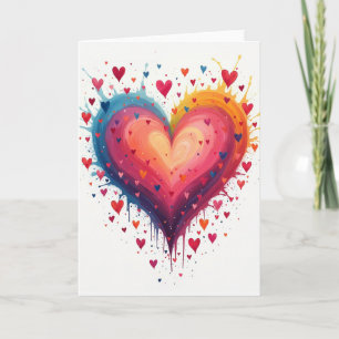 Watercolor Hart Liefde Kaart