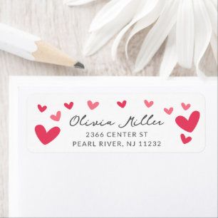 Watercolor Harten Bruiloftsshower Label