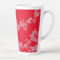 Watercolor Harten Drijvende Stempels Roze Rood