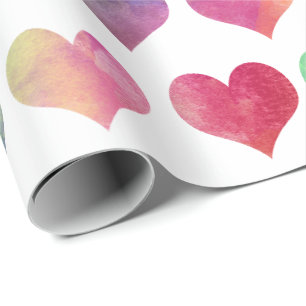 Watercolor Harten - Liefde Cadeaupapier